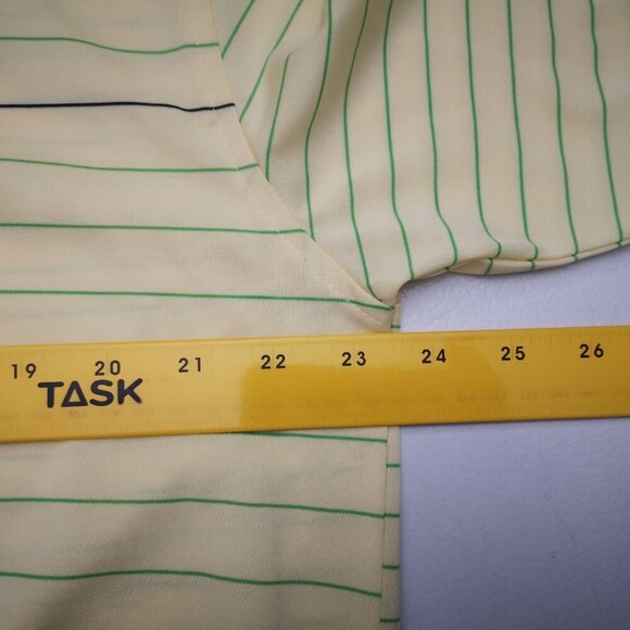 Tabasco Sport O32 Dry Men's Size Large Yellow Blue & Green Striped Polo - Picture 6 of 8